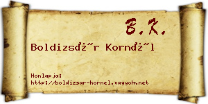 Boldizsár Kornél névjegykártya