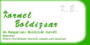 kornel boldizsar business card
