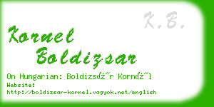 kornel boldizsar business card